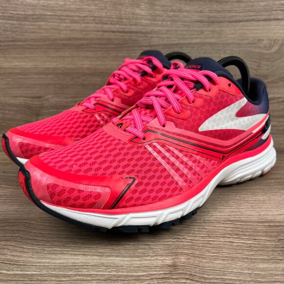Brooks Launch 2 Women's Red & White Athletic Running Sneakers Shoe - Picture 1 of 8